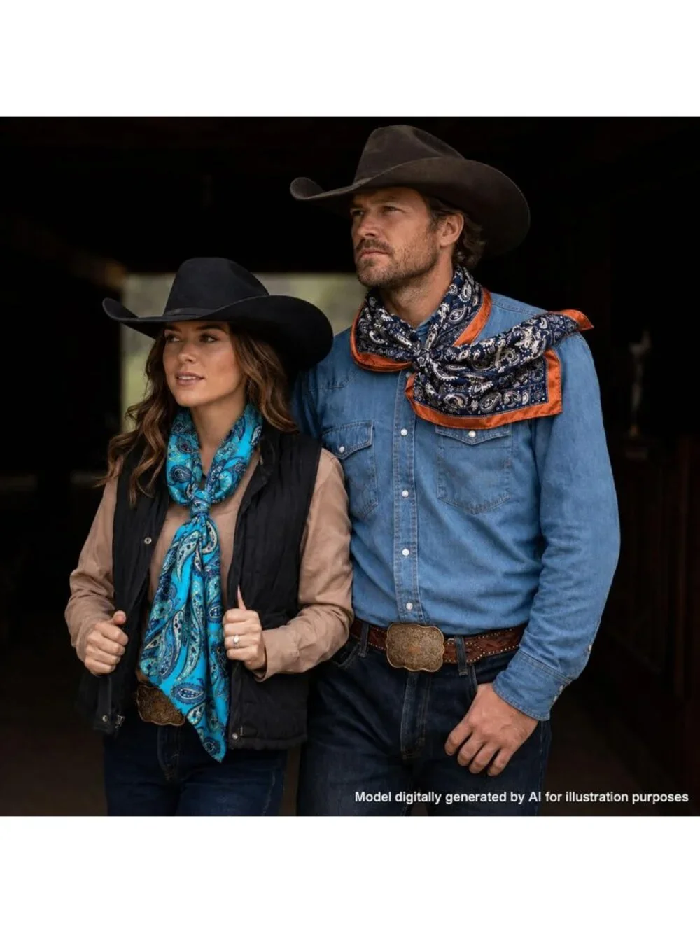 8 Pcs Wild Rags for Men - 35 Inch Western Cowboy Bandanas, Stylish Accessories